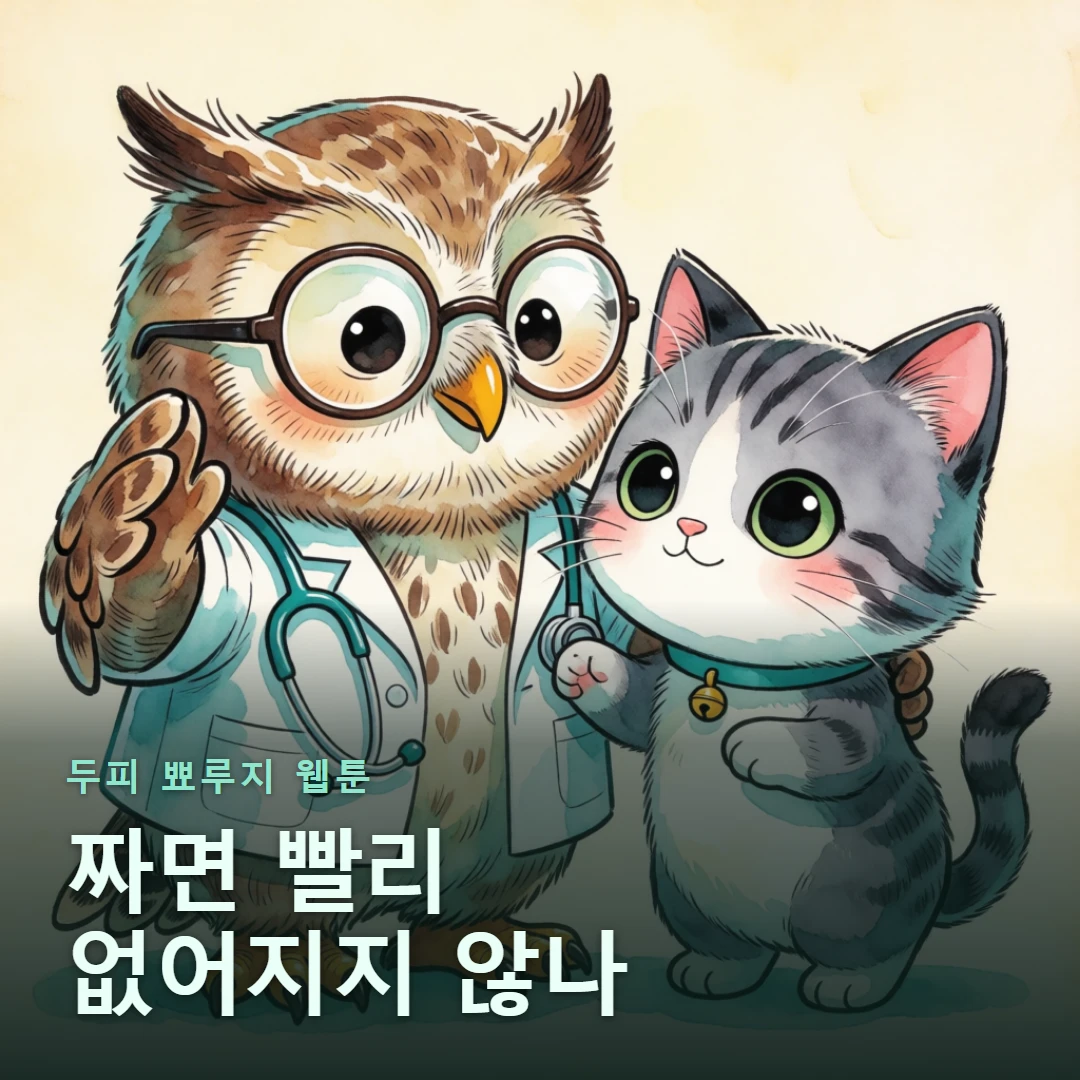두피 뾰루지 웹툰 표지 — 짜면 빨리 없어지지 않나