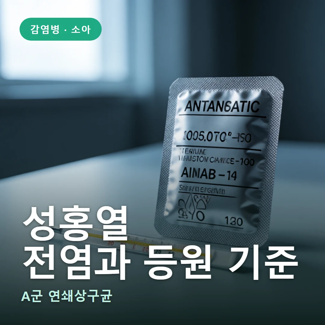 성홍열 전염 요약 표지 — A군 연쇄상구균