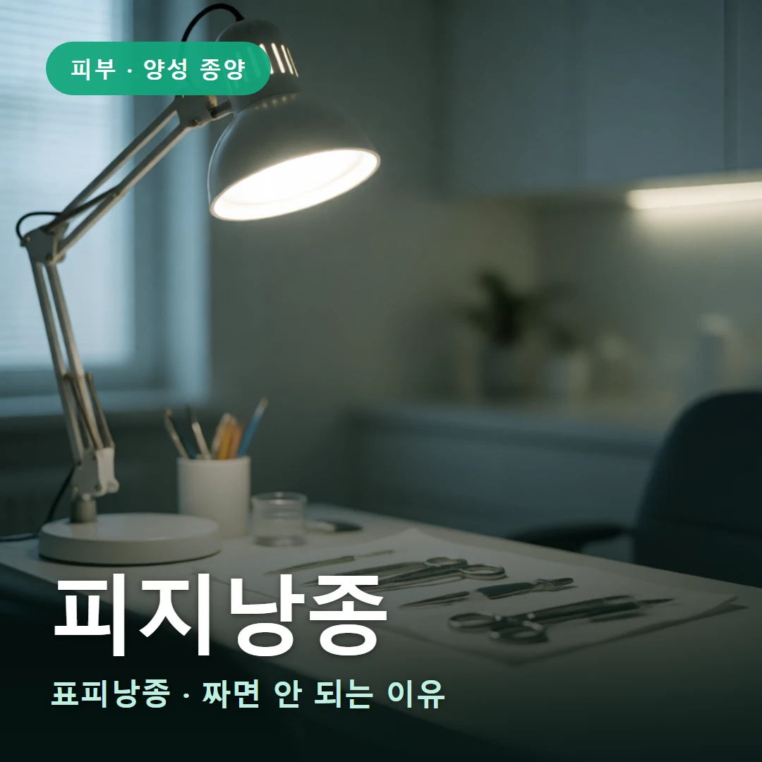 피지낭종 요약 표지 — 표피낭종 · 짜면 안 되는 이유