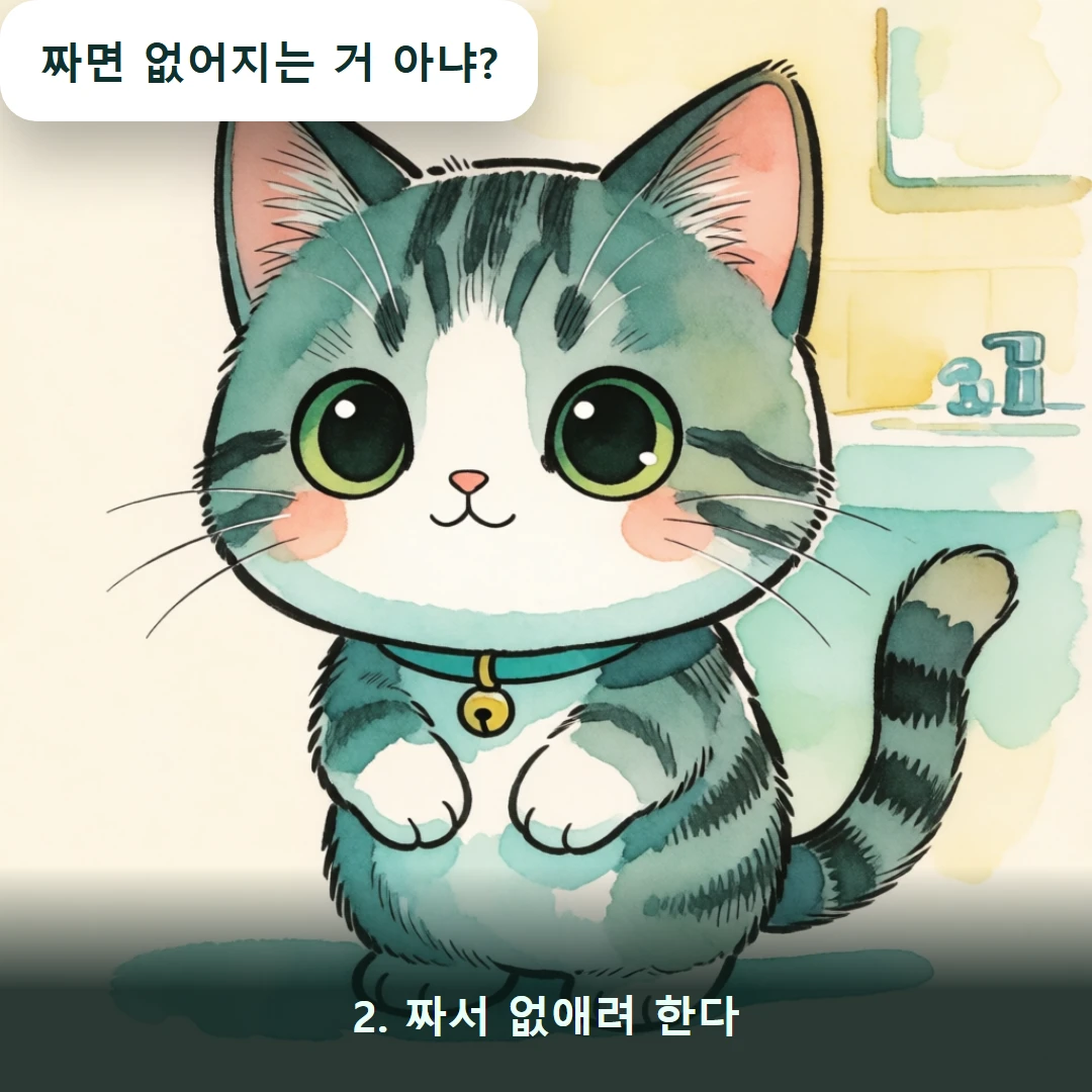 웹툰 2컷 — 2. 짜서 없애려 한다 (짜면 없어지는 거 아냐?)