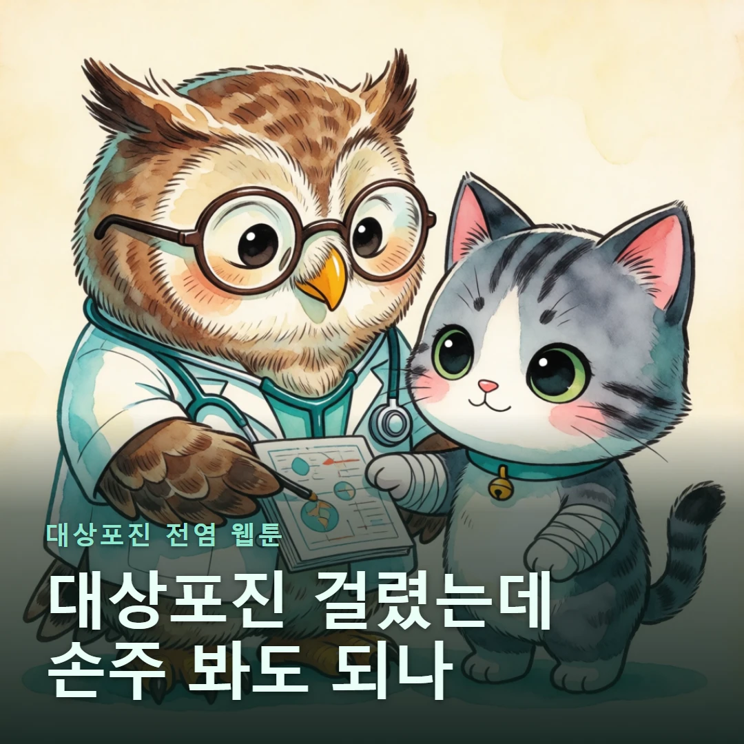 대상포진 전염 웹툰 표지 — 대상포진 걸렸는데 손주 봐도 되나
