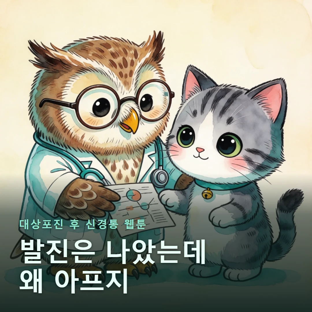 대상포진 후 신경통 웹툰 표지 — 발진은 나았는데 왜 아프지
