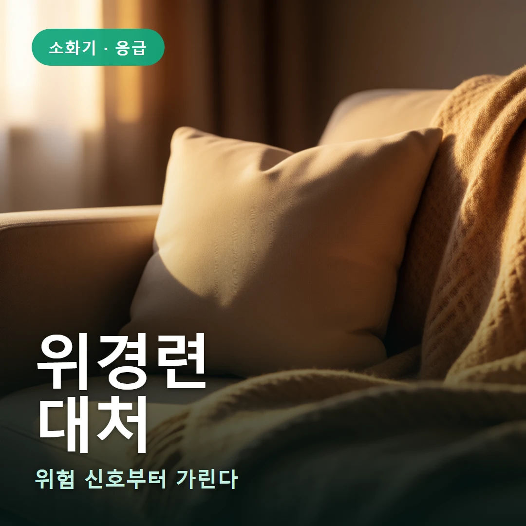 위경련 대처 요약 표지 — 위험 신호부터 가린다