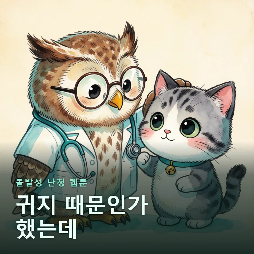 돌발성 난청 웹툰 표지 — 귀지 때문인가 했는데