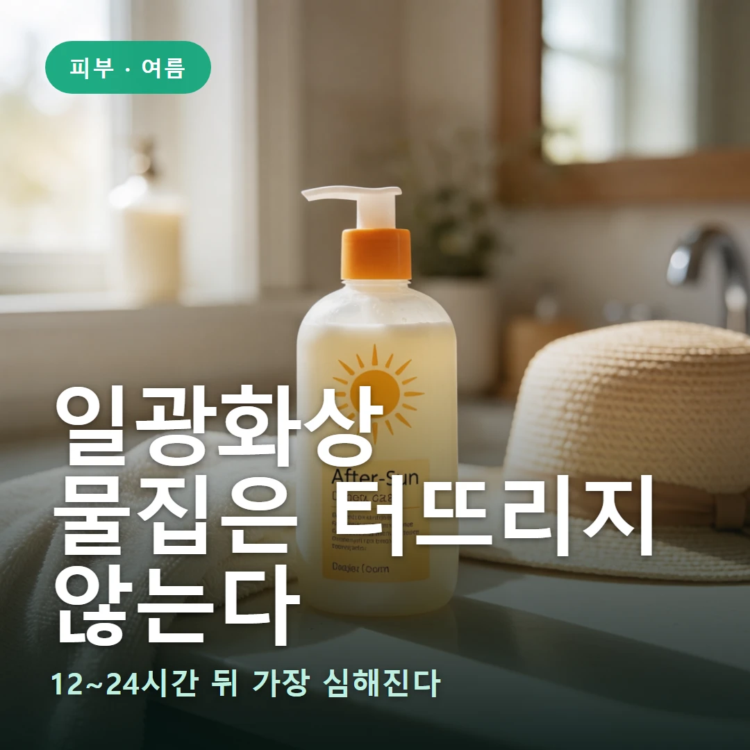 일광화상 요약 표지 — 12~24시간 뒤 가장 심해진다