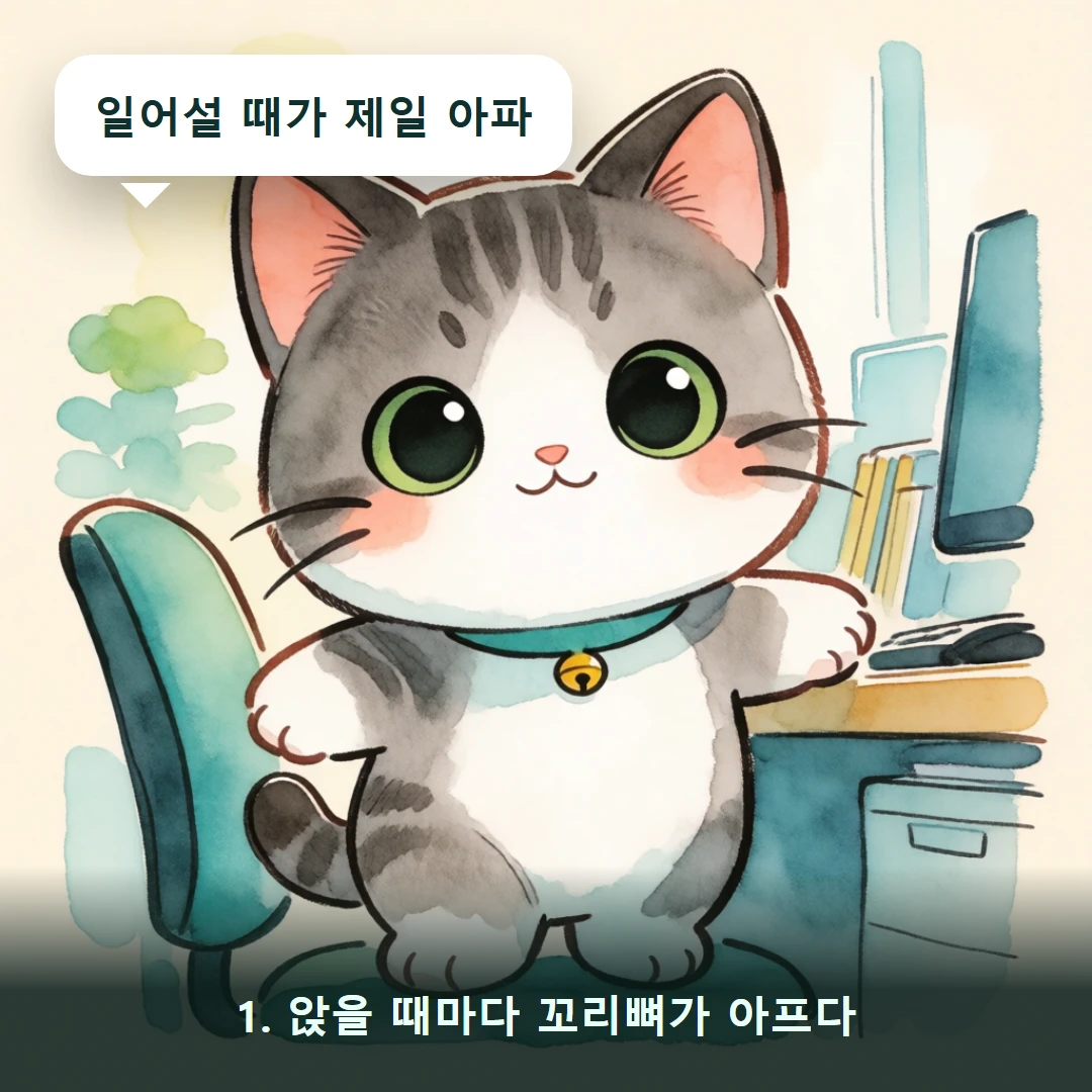 웹툰 1컷 — 1. 앉을 때마다 꼬리뼈가 아프다 (일어설 때가 제일 아파)