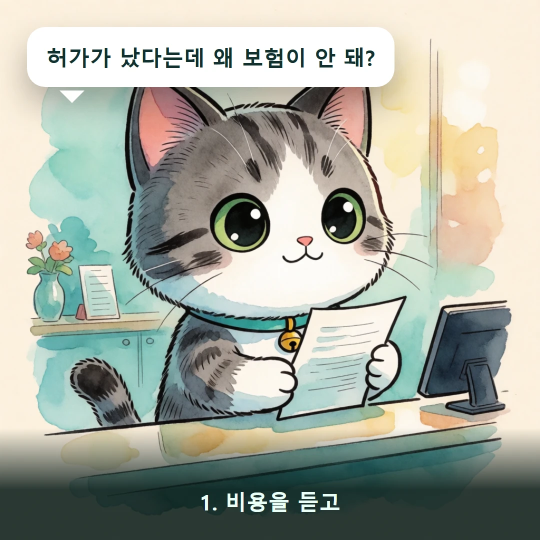 웹툰 1컷 — 1. 비용을 듣고 (허가가 났다는데 왜 보험이 안 돼?)