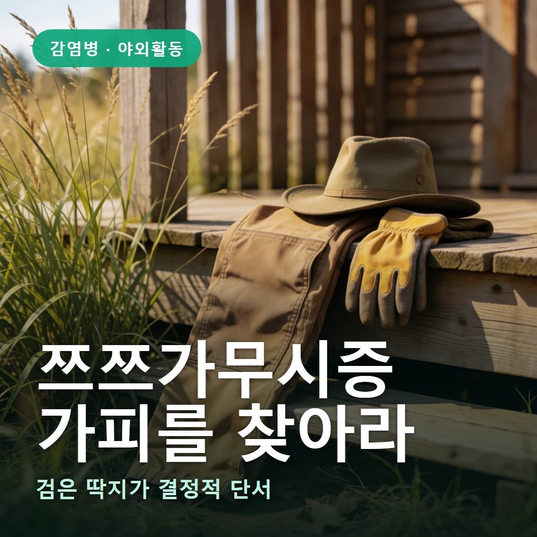 쯔쯔가무시증 요약 표지 — 검은 딱지가 결정적 단서