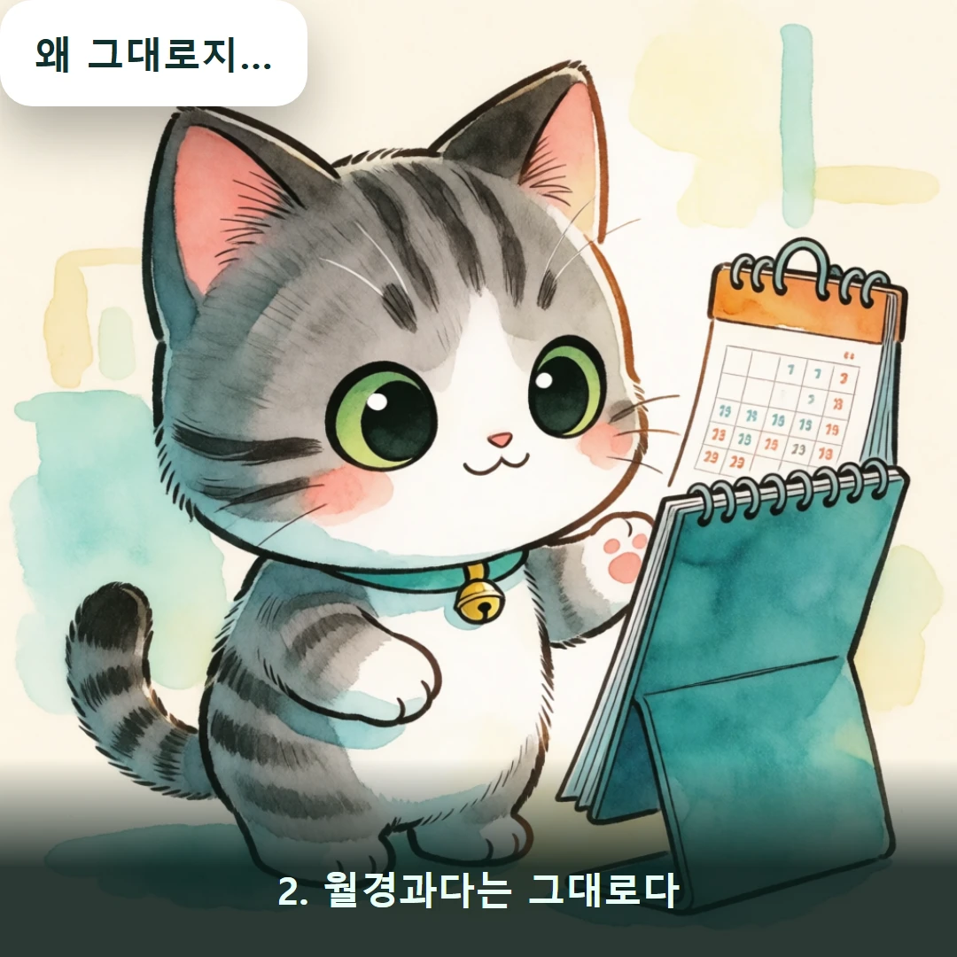 웹툰 2컷 — 2. 월경과다는 그대로다 (왜 그대로지…)