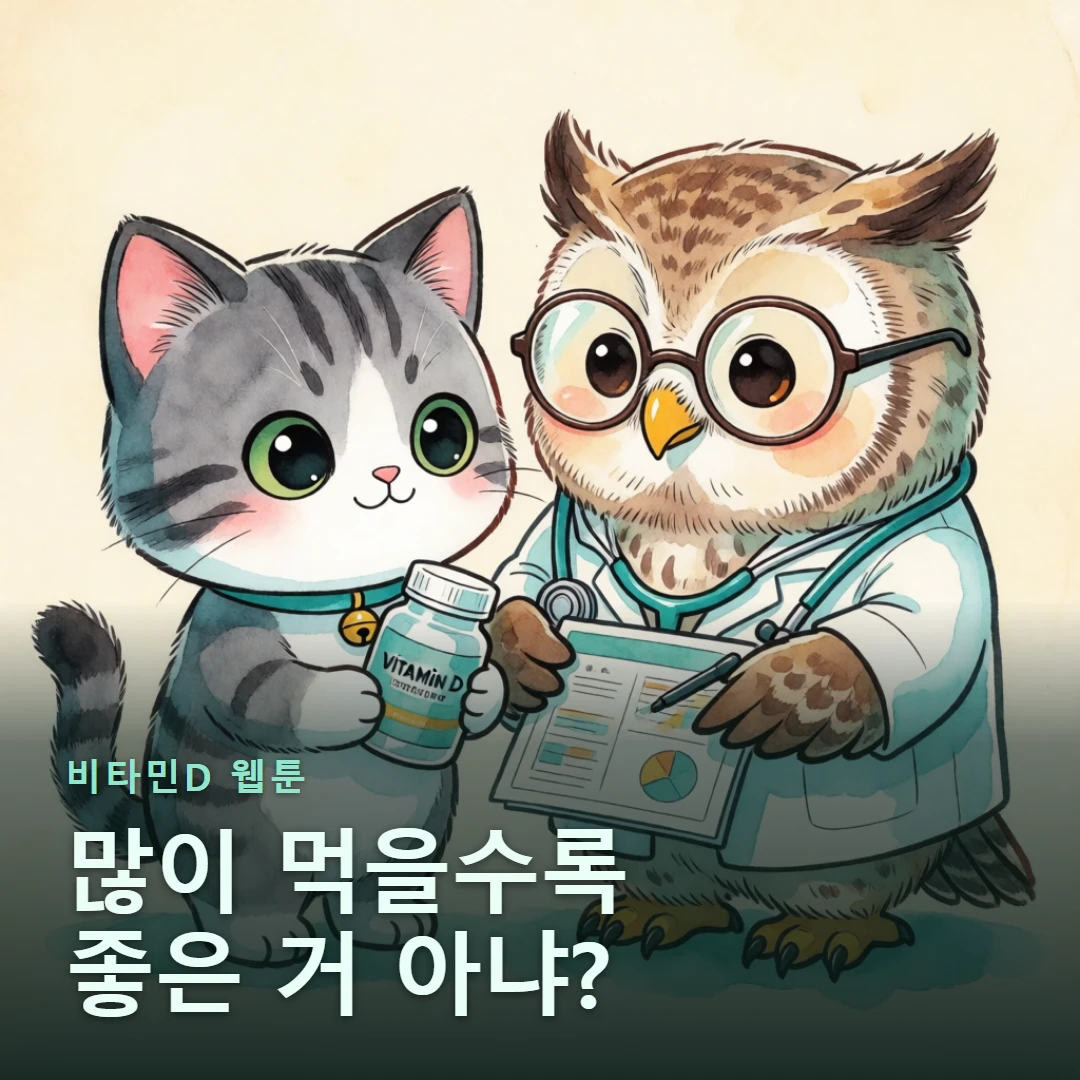 비타민D 웹툰 표지 — 많이 먹을수록 좋은 거 아냐?
